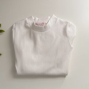 biscotti girls long sleeve white tee